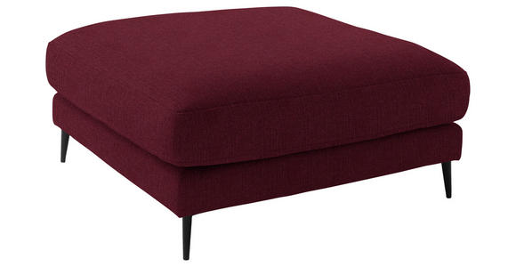 ECKSOFA  in Flachgewebe Rot  253/177 cm  - Rot/Schwarz, Design, Textil/Metall (253/177cm) - Dieter Knoll
