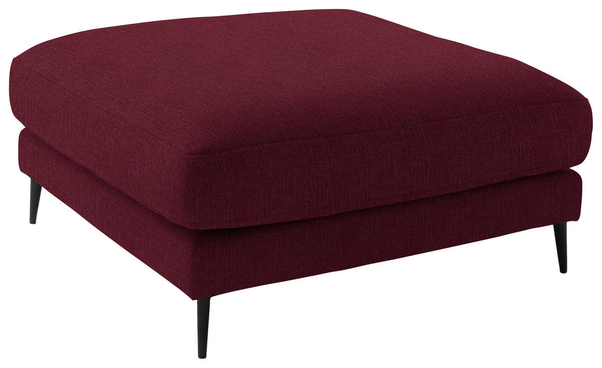 ECKSOFA in Flachgewebe Rot  253/177 cm  - Rot/Schwarz, Design, Textil/Metall (253/177cm) - Dieter Knoll