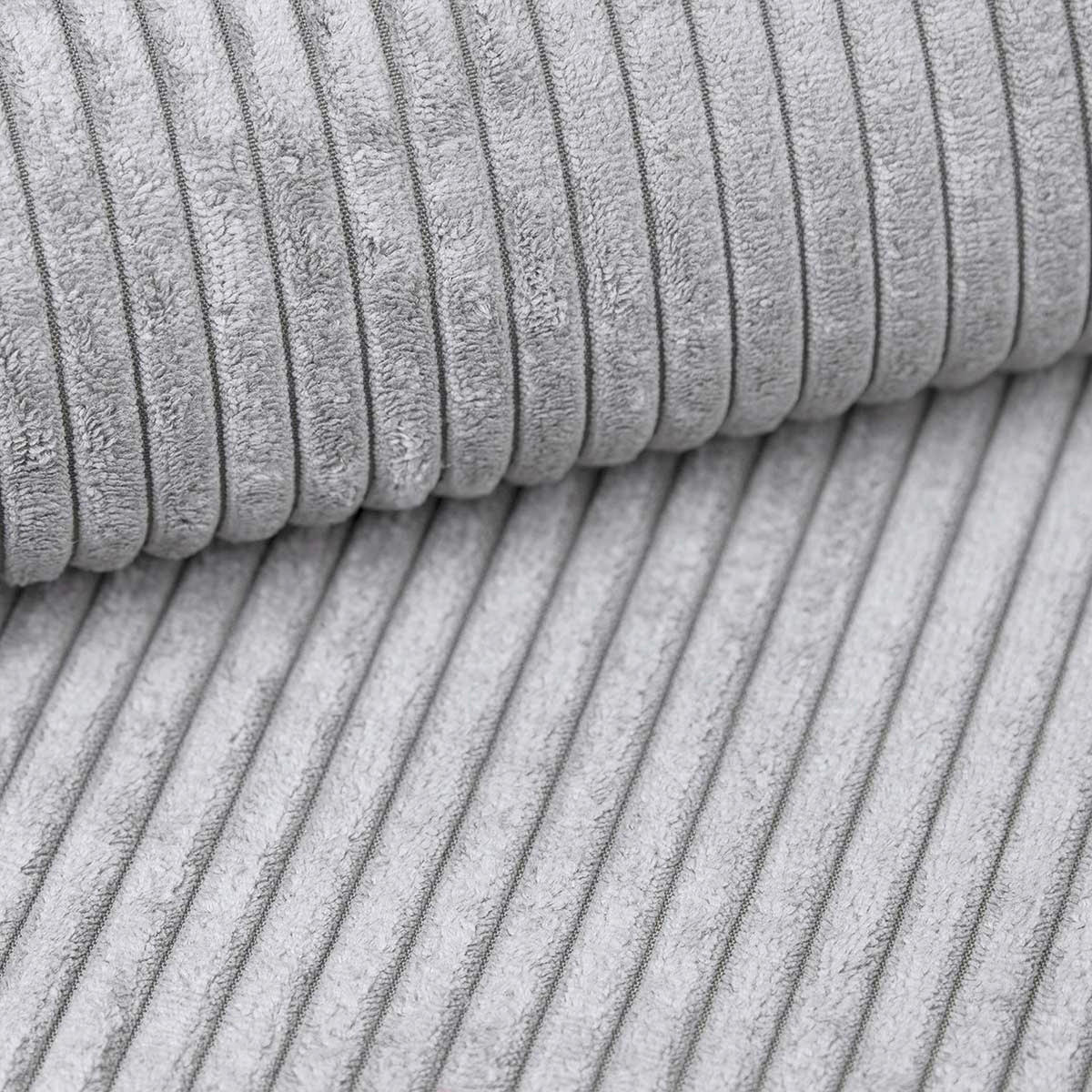 ECKSOFA inkl. Funktionen Grau Cord  - Schwarz/Grau, KONVENTIONELL, Kunststoff/Textil (260/200cm) - Xora