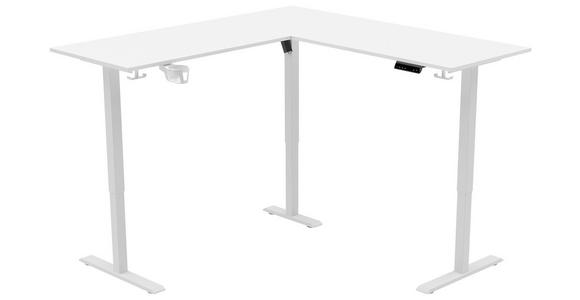 ECKSCHREIBTISCH höhenverstellbar  - Weiß, KONVENTIONELL, Holzwerkstoff/Kunststoff (160/160/72-117cm) - Carryhome
