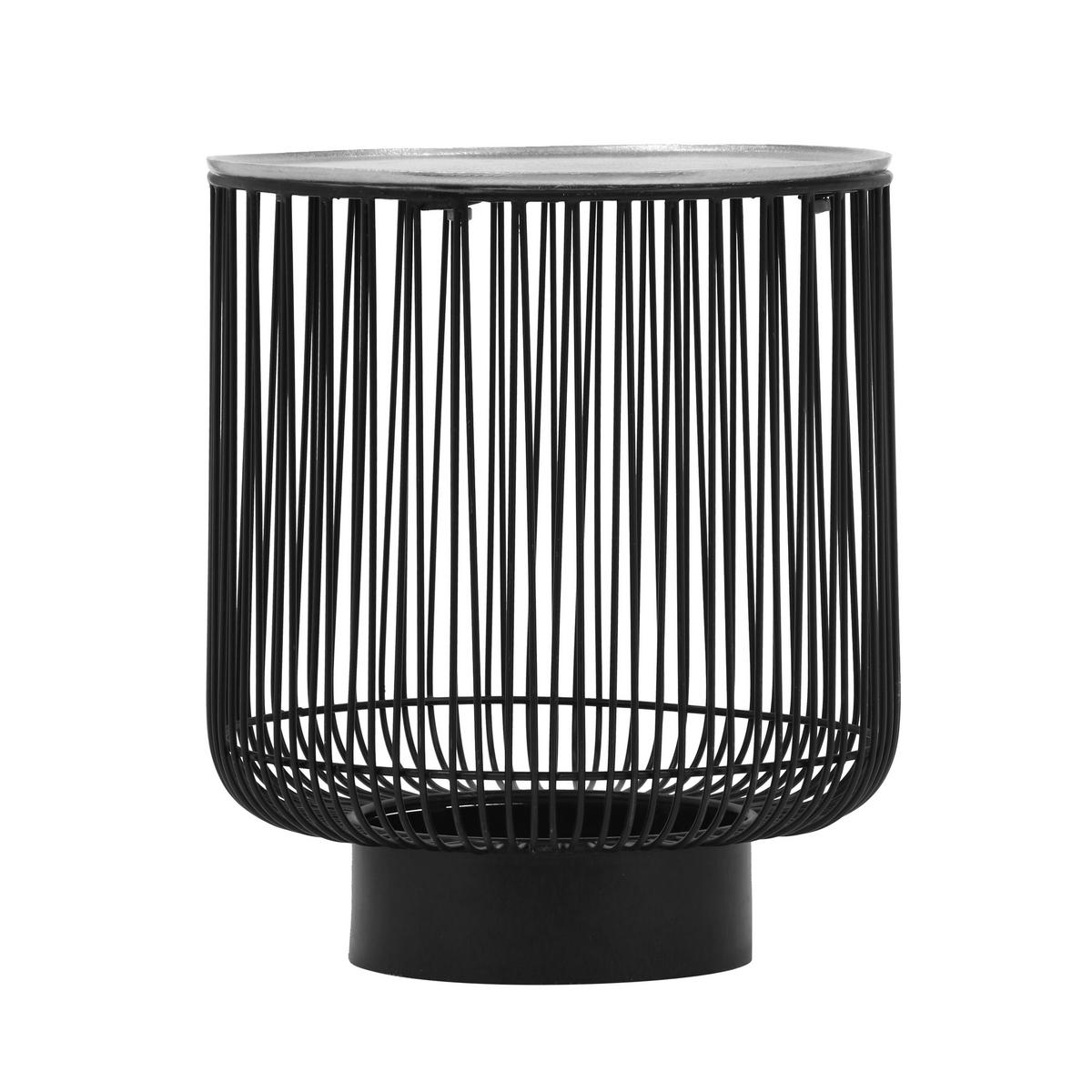 BEISTELLTISCH 41/41/46 cm Schwarz, Silberfarben rund  - Silberfarben/Schwarz, Design, Metall (41/41/46cm) - Boxxx