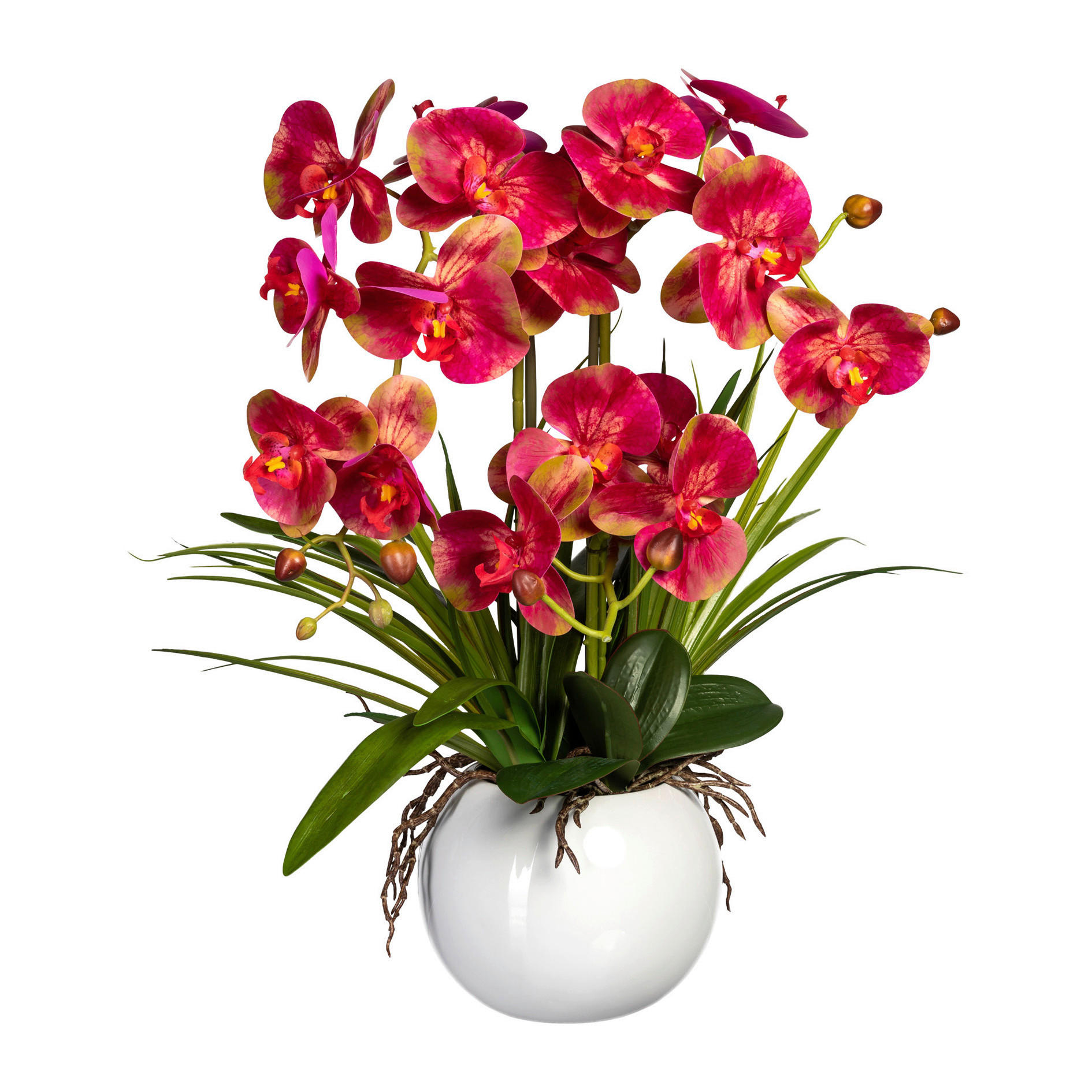 KUNSTPFLANZE Orchidee 58 cm  - Pink/Weiß, Basics, Keramik/Kunststoff (58cm) - P & B