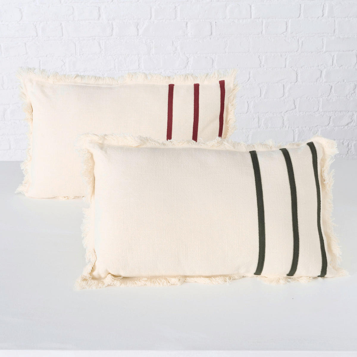 SOFAKISSEN  50/30 cm   - Rot/Creme, Basics, Textil (50/30cm)