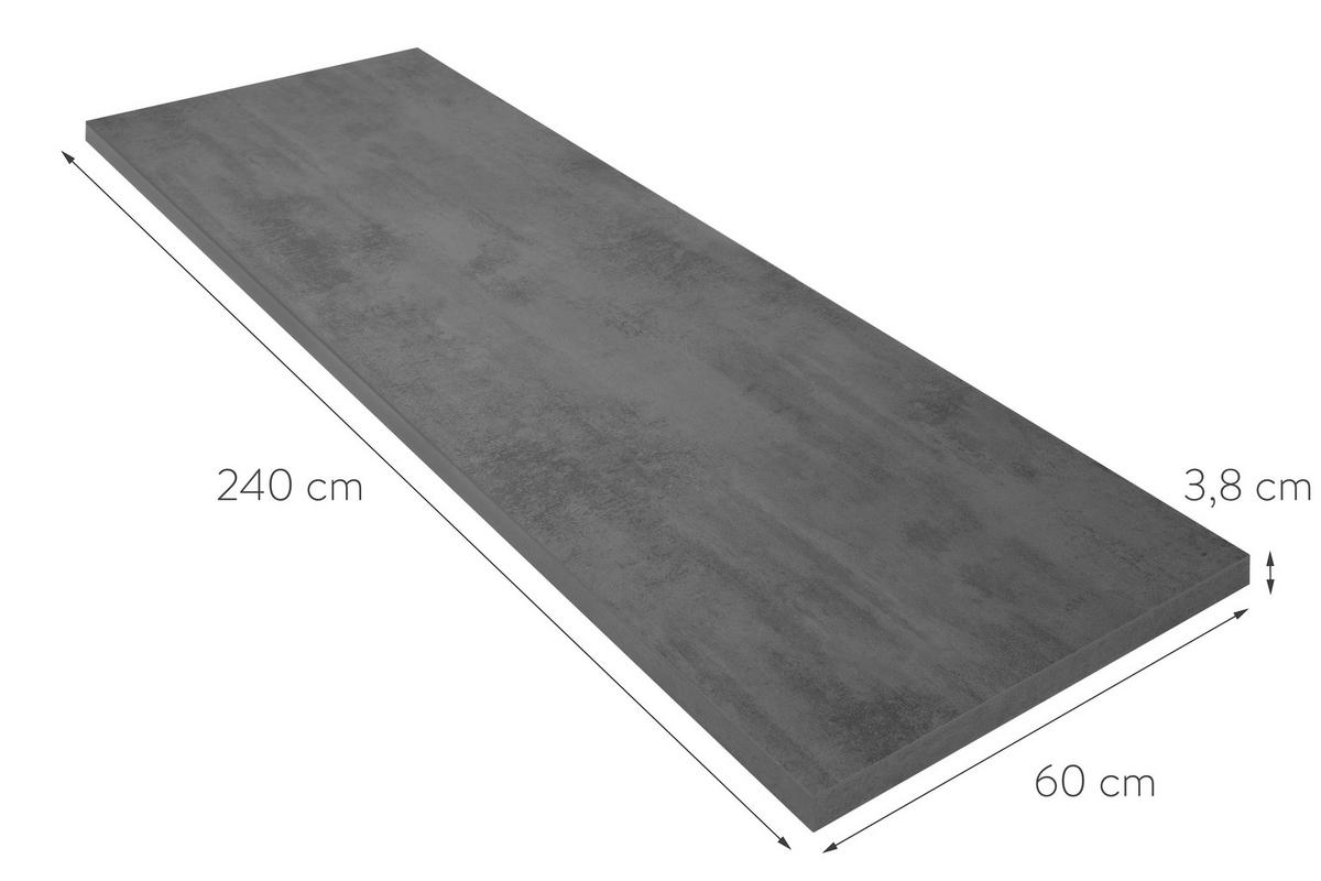 KÜCHENLEERBLOCK 240 cm   in Schieferfarben, Hellgrau  - Schieferfarben/Edelstahlfarben, MODERN, Holzwerkstoff/Metall (240cm) - Nobilia