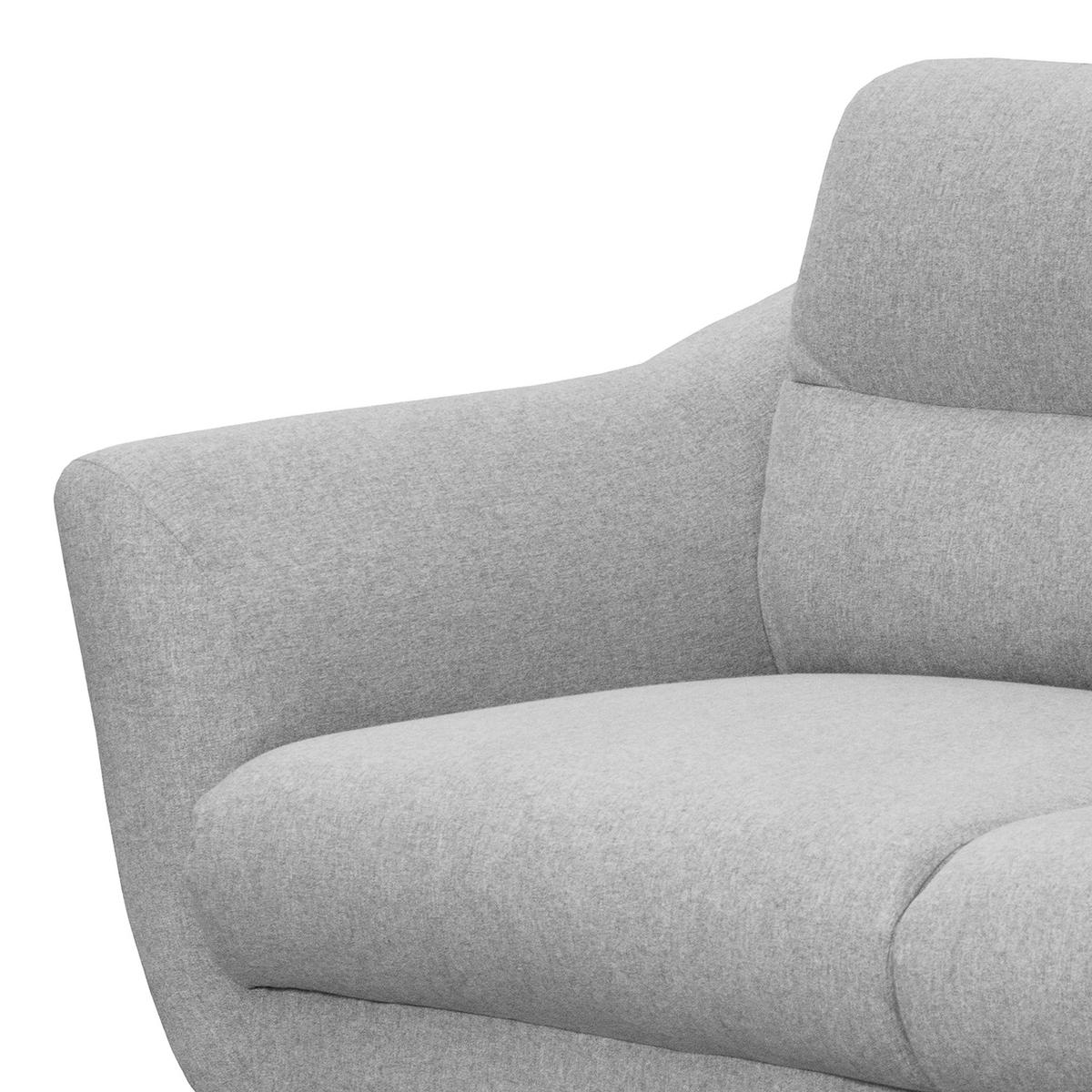 2,5-SITZER in Webstoff Hellgrau  - Hellgrau/Schwarz, Design, Holz/Textil (187/87/88cm) - Livetastic