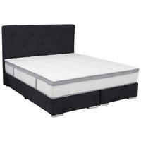BOXSPRINGBETT 180/200 cm  in Dunkelblau  - Chromfarben/Dunkelblau, Konventionell, Kunststoff/Textil (180/200cm) - Carryhome