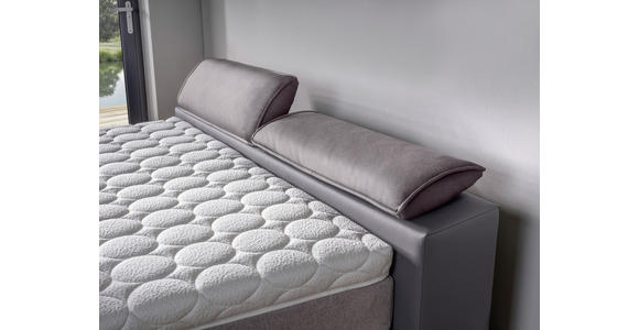 Boxspringbett mit Topper & Matratze H2 180x200cm Hampton - Anthrazit/Alufarben, KONVENTIONELL, Textil (180/200cm) - Luca Bessoni