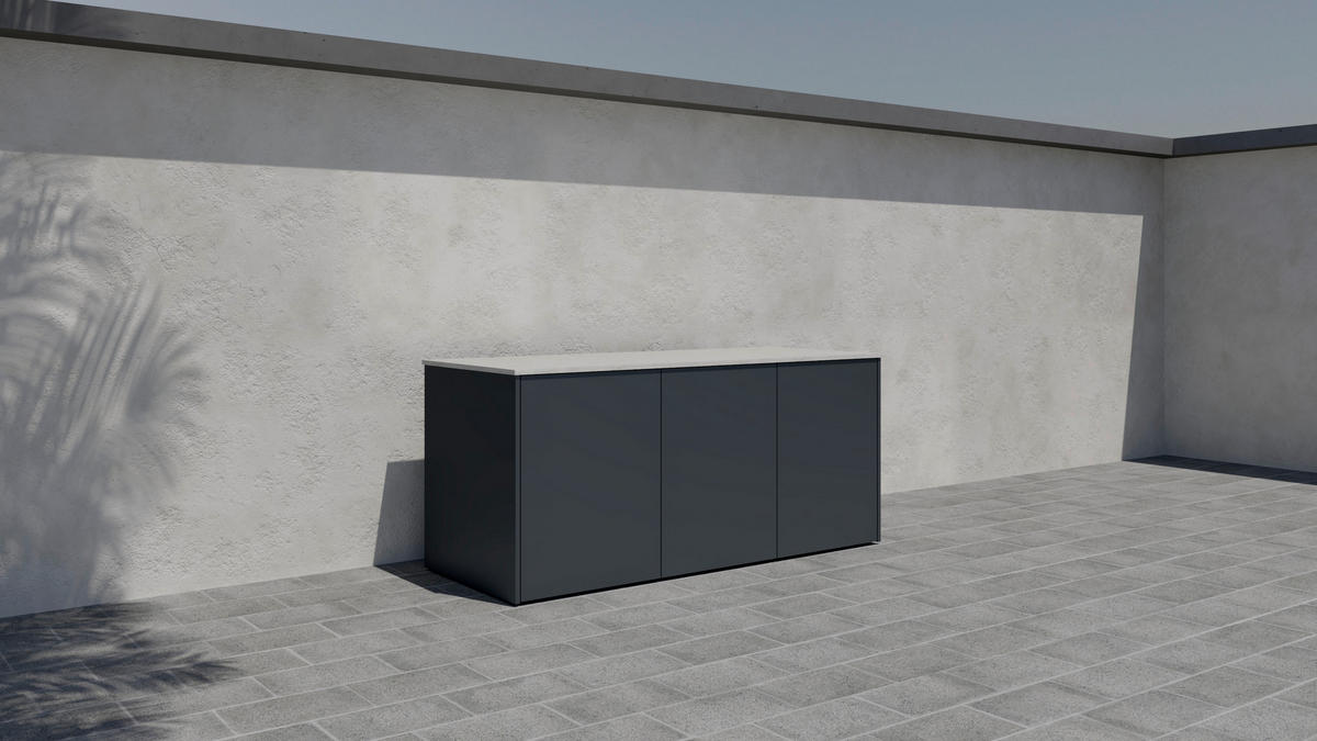 OUTDOORKÜCHE  - Sandfarben/Anthrazit, Basics, Keramik/Metall (198/92,5-98,5/63,3cm) - Dieter Knoll