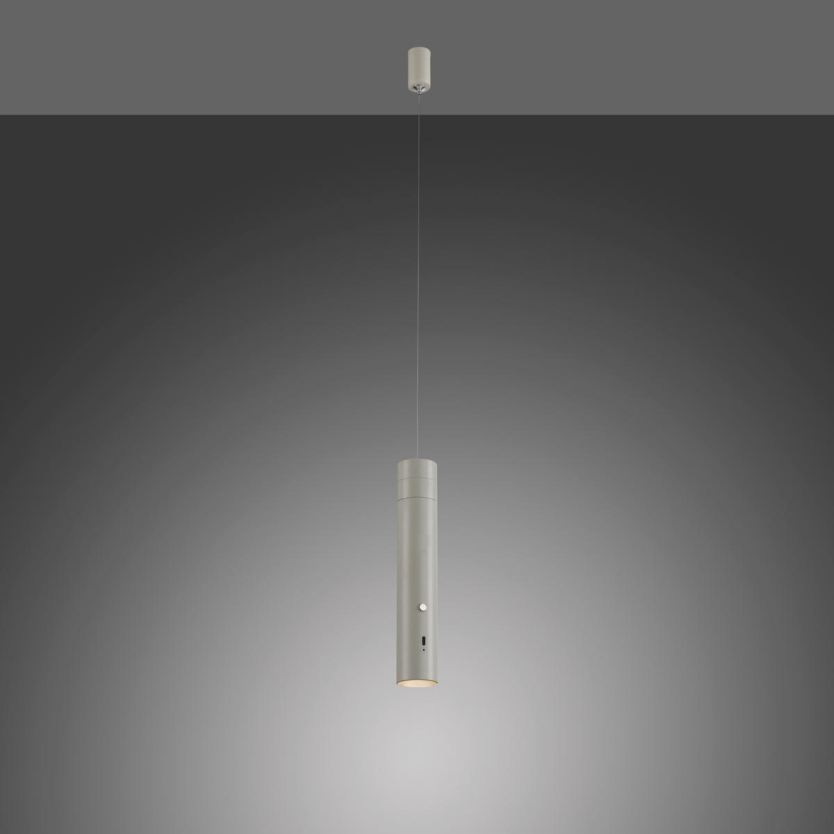 AKKU-LED-HÄNGELEUCHTE 4/4/200 cm   - Greige, Design, Kunststoff/Metall (4/4/200cm)