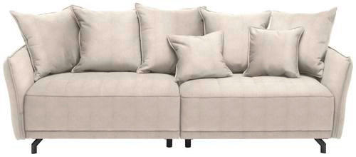 BIGSOFA Velours Beige  - Beige/Schwarz, Design, Textil/Metall (226/91/103cm) - Carryhome