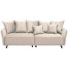 BIGSOFA Velours Beige  - Beige/Schwarz, Design, Textil/Metall (226/91/103cm) - Carryhome