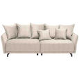 BIGSOFA in Velours Beige  - Beige/Schwarz, Design, Textil/Metall (226/91/103cm) - Carryhome