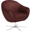 COCKTAILSESSEL Echtleder Weinrot    - Chromfarben/Weinrot, Design, Leder/Metall (84/82/71cm) - Joop!