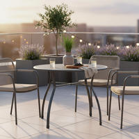 GARTENTISCH 80/80/74 cm Metall rund  - Grau, Basics, Metall (80/80/74cm) - Gardenson