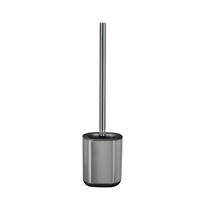 WC-BÜRSTENGARNITUR in Metall  Kunststoff   - Schwarz/Alufarben, Konventionell, Kunststoff/Metall (10,6/39/10,6cm) - Kleine Wolke