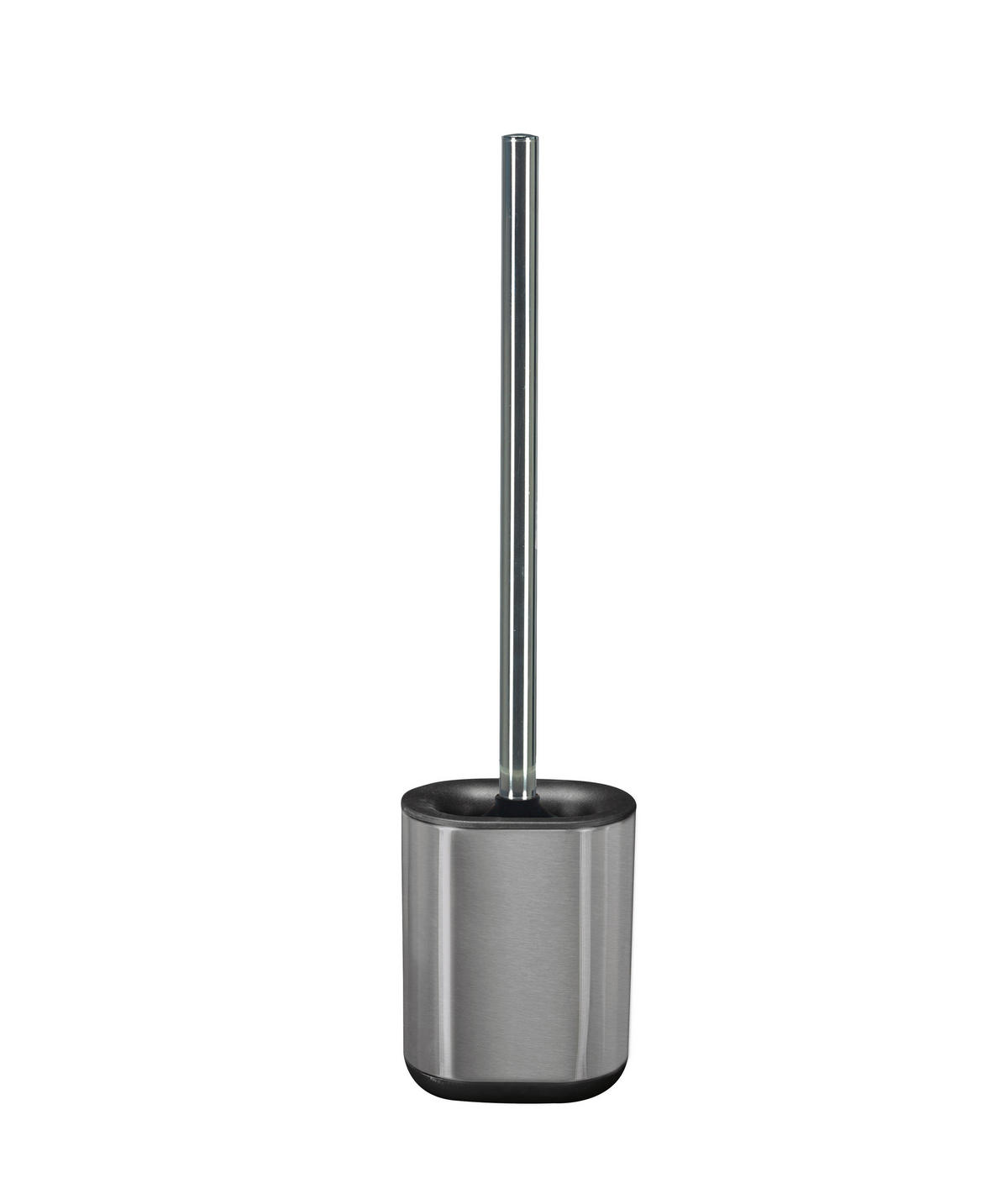 WC-BÜRSTENGARNITUR in Metall  Kunststoff   - Schwarz/Alufarben, Konventionell, Kunststoff/Metall (10,6/39/10,6cm) - Kleine Wolke