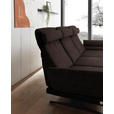 ECKSOFA  in Flachgewebe Braun  279-327/176-217 cm  - Schwarz/Braun, Design, Textil/Metall (279-327/176-217cm) - Dieter Knoll