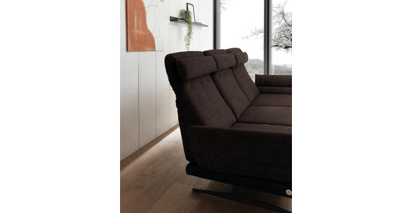 ECKSOFA  in Flachgewebe Braun  279-327/176-217 cm  - Schwarz/Braun, Design, Textil/Metall (279-327/176-217cm) - Dieter Knoll