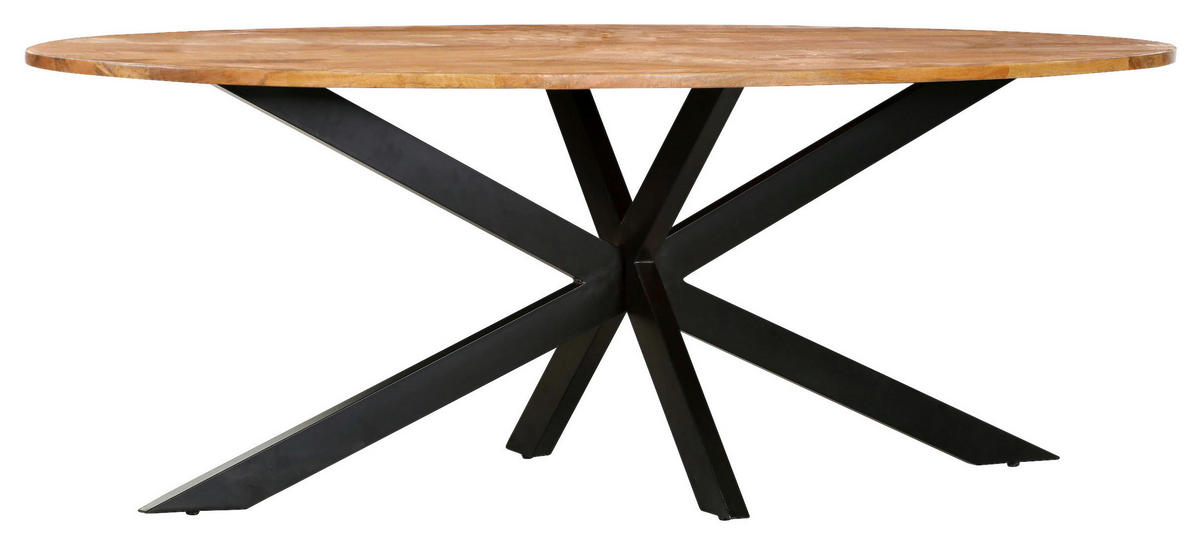 MASĂ din lemn, 180/90/76 cm,   - culoare natur/negru, Design, lemn/metal (180/90/76cm) - Livetastic