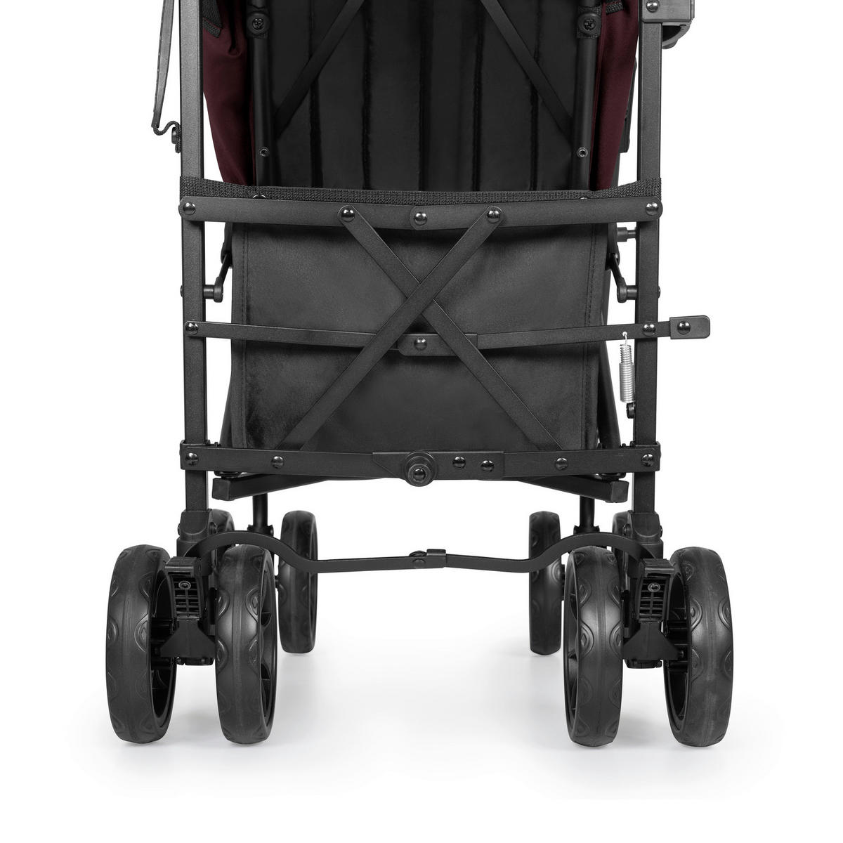BUGGY Fold N Care  - Beere/Schwarz, Basics, Metall (87/47/107cm) - Hauck