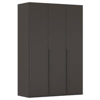 DREHTÜRENSCHRANK 151/223/60 cm 3-türig Graphitfarben  - Graphitfarben, Design, Holzwerkstoff/Metall (151/223/60cm) - home24