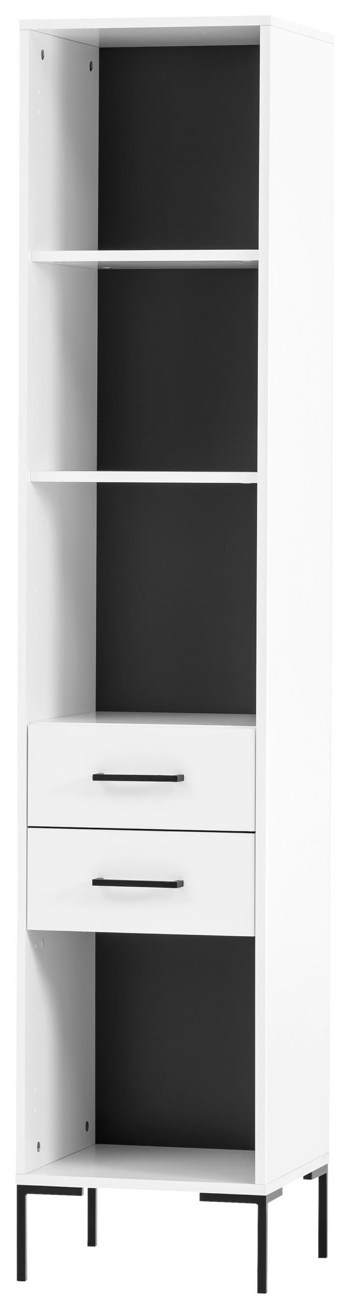 AKTENREGAL Weiß  - Schwarz/Weiß, MODERN, Holzwerkstoff/Metall (40,2/194,2/39cm) - MID.YOU