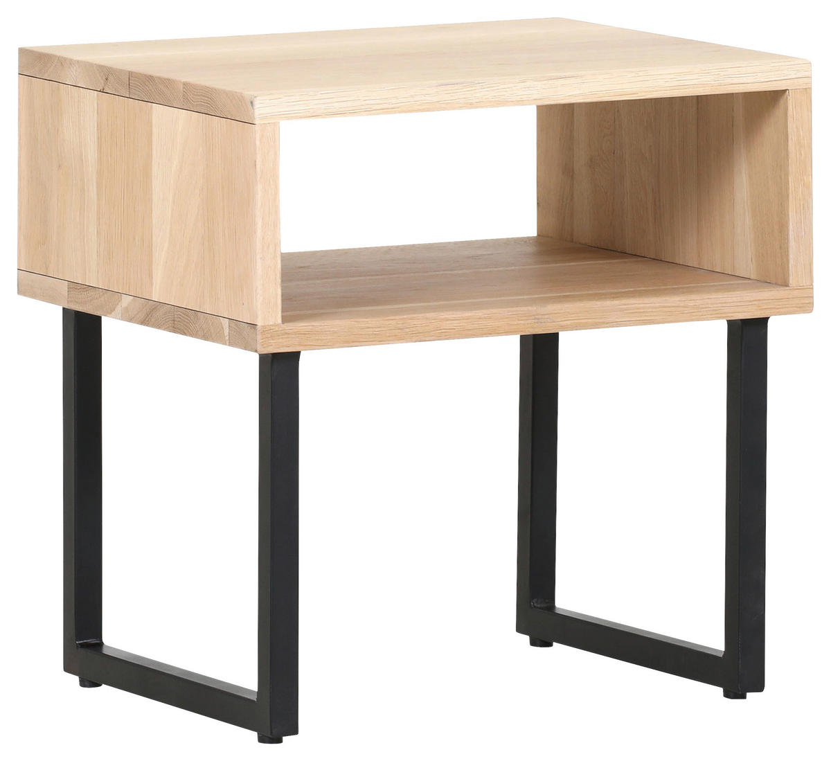 NACHTSCHRANK 50/50/40 cm Eiche massiv  - Eichefarben/Schwarz, Natur, Holz/Metall (50/50/40cm) - Landscape