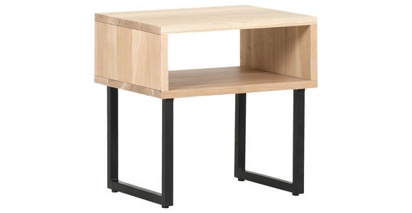NACHTSCHRANK 50/50/40 cm Eiche massiv  - Eichefarben/Schwarz, Natur, Holz/Metall (50/50/40cm) - Landscape