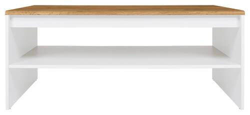 COUCHTISCH 110/65/45,5 cm rechteckig Weiß, Eiche Wotan  - Eiche Wotan/Weiß, Design, Holzwerkstoff (110/65/45,5cm)