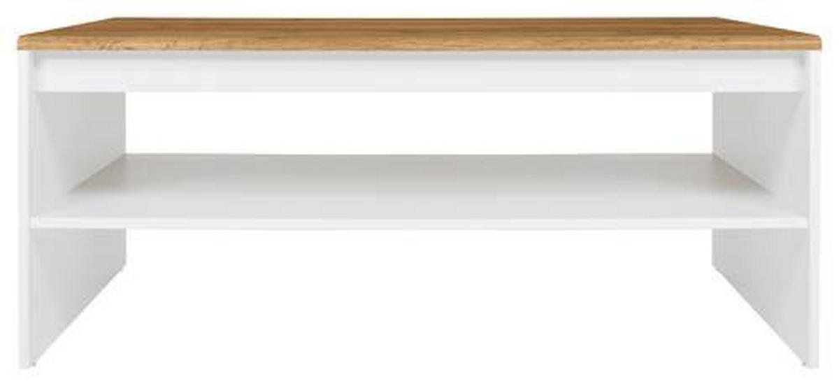 COUCHTISCH 110/65/45,5 cm rechteckig Weiß, Eiche Wotan  - Eiche Wotan/Weiß, Design, Holzwerkstoff (110/65/45,5cm)