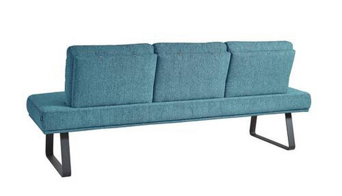 SITZBANK 224/92/78 cm  in Hellblau  - Schwarz/Hellblau, Design, Textil/Metall (224/92/78cm) - Dieter Knoll
