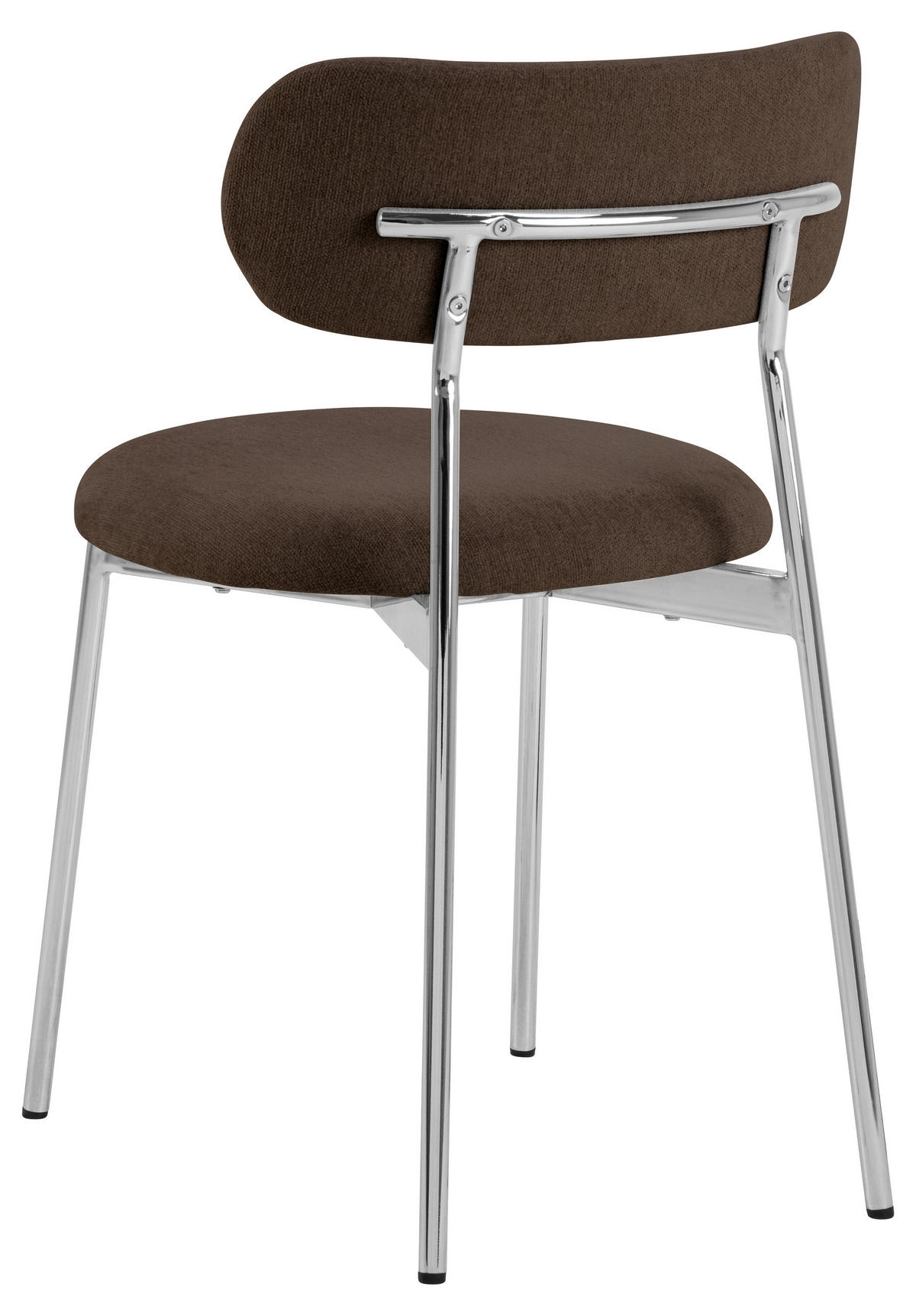 STUHL   Flachgewebe  - Chromfarben/Braun, MODERN, Textil/Metall (47/79/53,5cm) - MID.YOU