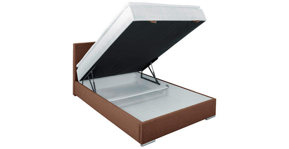 BOXBETT 90/200 cm in Braun - Chromfarben/Braun, KONVENTIONELL, Kunststoff/Textil (90/200cm) - Carryhome