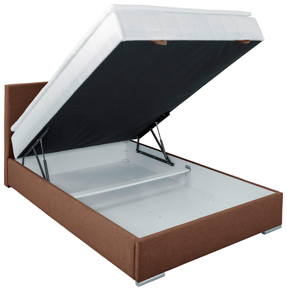 BOXBETT 90/200 cm  in Braun  - Chromfarben/Braun, Konventionell, Kunststoff/Textil (90/200cm) - Carryhome