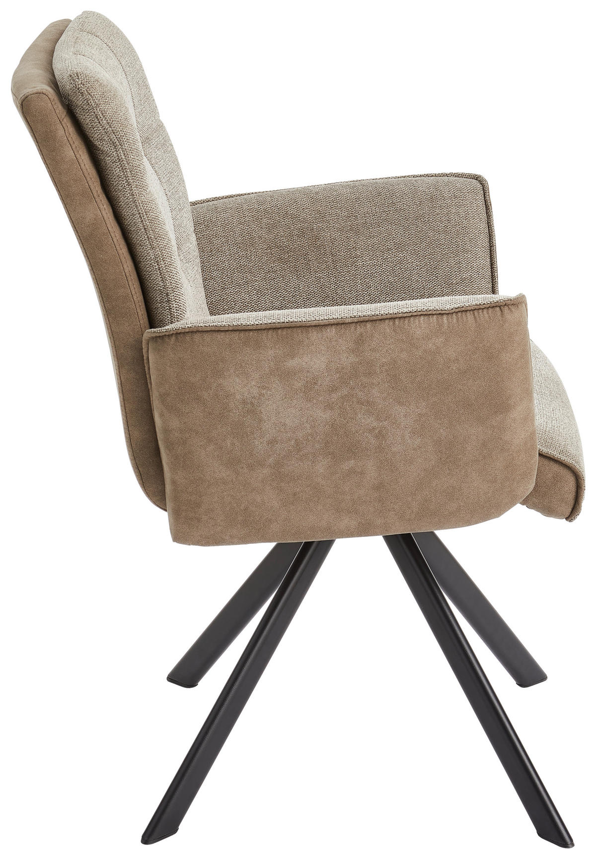 ARMLEHNSTUHL  in Eisen Webstoff, Leinenoptik  - Schwarz/Braun, MODERN, Holz/Textil (61/91/64cm) - Livetastic
