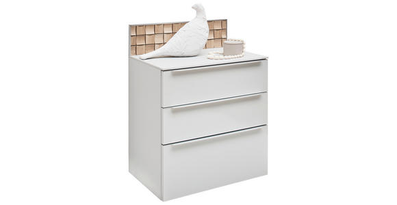 NACHTSCHRANK 58/62,5/40 cm Eiche massiv  - Eichefarben/Alufarben, Design, Glas/Holz (58/62,5/40cm) - Dieter Knoll