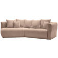 ECKSOFA in Chenille Beige  - Beige/Schwarz, MODERN, Kunststoff/Textil (180/315cm) - Hom`in