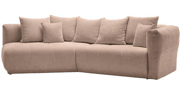 ECKSOFA in Chenille Beige  - Beige/Schwarz, MODERN, Kunststoff/Textil (180/315cm) - Hom`in