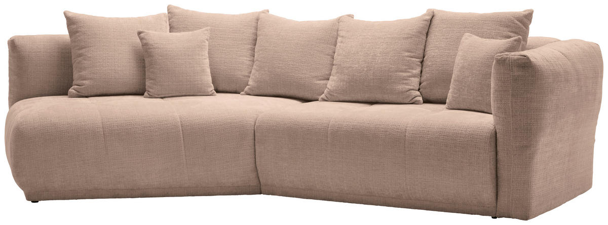 ECKSOFA in Chenille Beige  180/315 cm  - Beige/Schwarz, MODERN, Kunststoff/Textil (180/315cm) - Hom`in