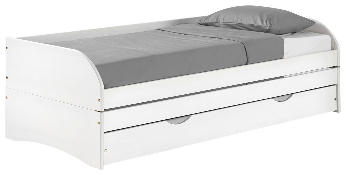 KIHÚZHATÓ ÁGY  fehér  - natúr/fehér, Basics, műanyag/faalapú anyag (90/200cm) - MID.YOU