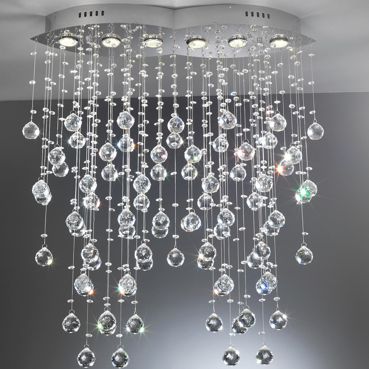 DECKENLEUCHTE 4791 AURORA - ALBA 75/20/90 cm   - Chromfarben, Design, Glas/Metall (75/20/90cm)