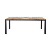 GARTENTISCH 209/100/74 cm  - Anthrazit/Teakfarben, Natur, Holz/Metall (209/100/74cm) - Gardenson
