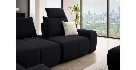 ECKSOFA  in Velours Dunkelblau  236/326 cm  - Schwarz/Dunkelblau, Design, Kunststoff/Textil (236/326cm) - Xora