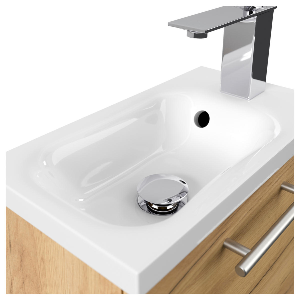GÄSTEBAD 40 cm  - Eichefarben, MODERN, Holzwerkstoff/Stein (40cm) - MID.YOU