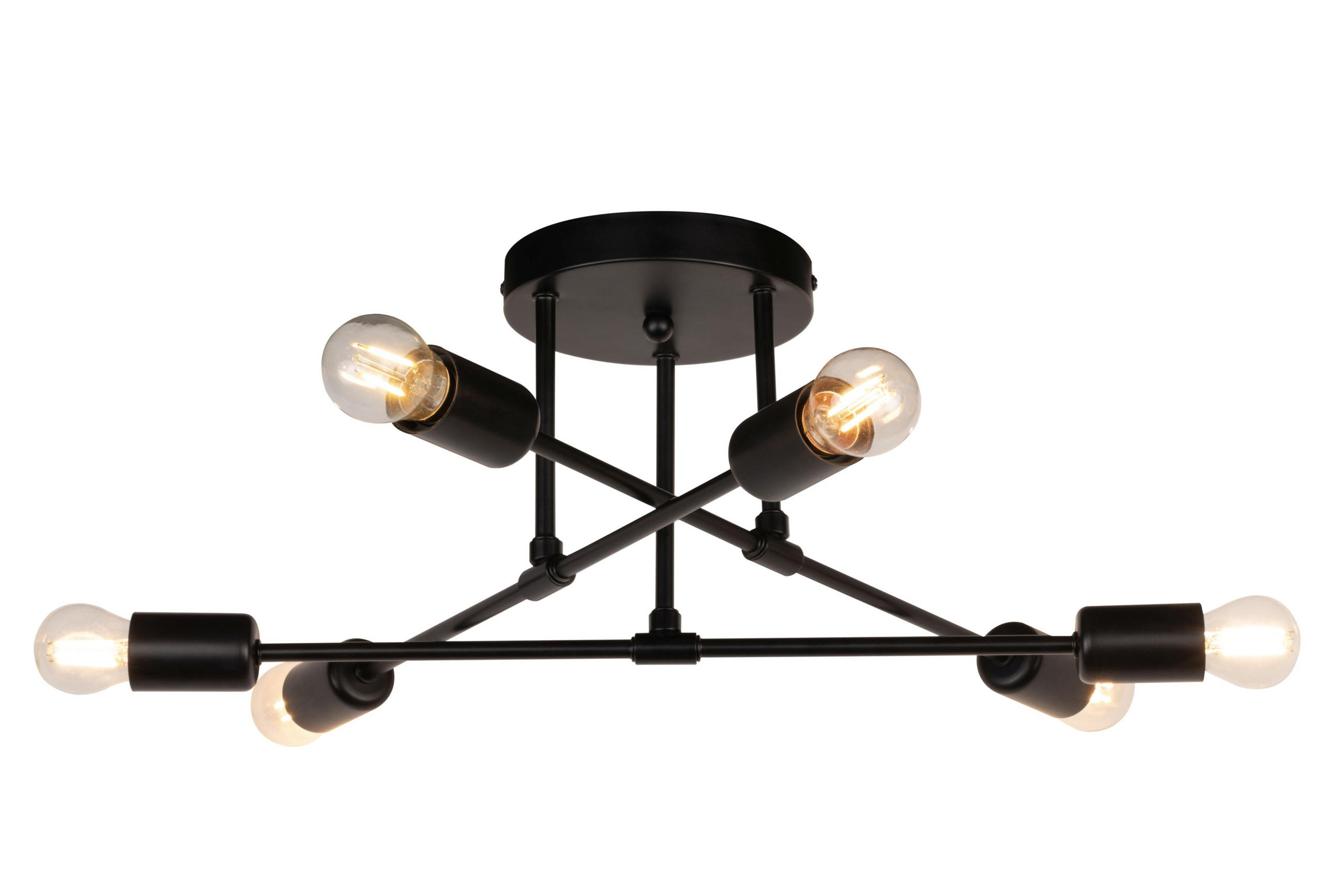 DECKENLEUCHTE Peoria 50/20 cm   - Schwarz, Basics, Metall (50/20cm) - Marama