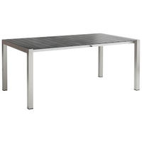 GARTENTISCH 180-248/100/74 cm Metall, Kunststoff rechteckig  - Edelstahlfarben/Dunkelgrau, KONVENTIONELL, Kunststoff/Metall (180-248/100/74cm) - Amatio