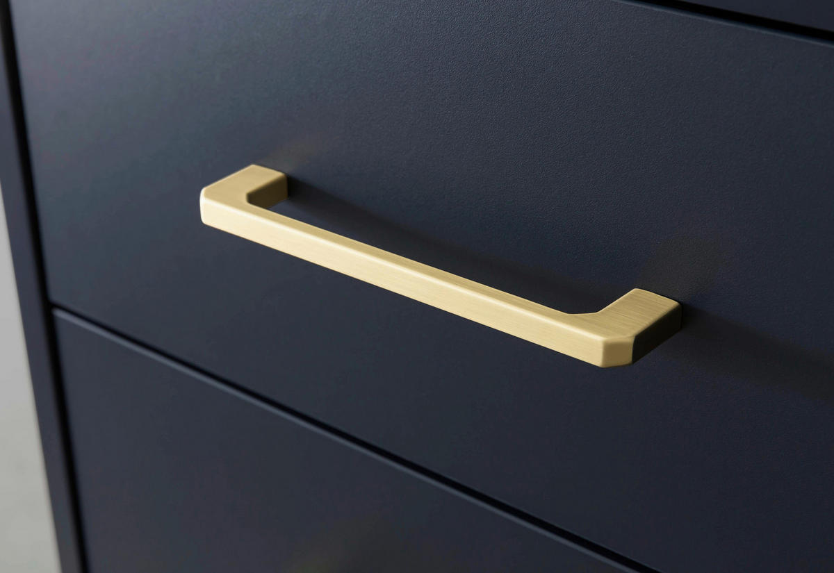 MIDISCHRANK 67,1/117,4/33,1 cm  - Goldfarben/Dunkelblau, MODERN, Holzwerkstoff/Metall (67,1/117,4/33,1cm) - Stylife
