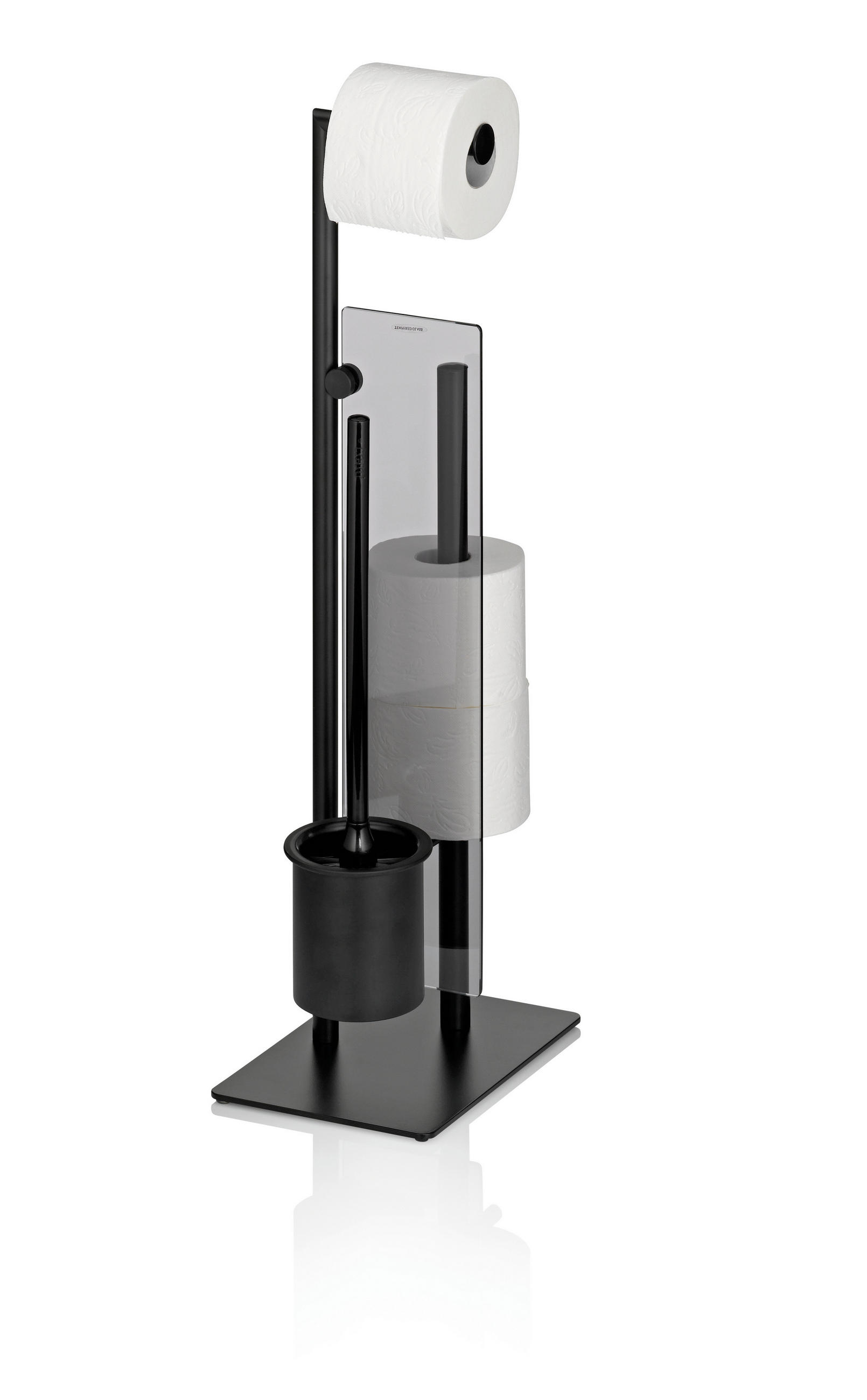 DRŽAČ TOALET PAPIRA I WC ČETKE  crna  metal  - crna, Konvencionalno, metal (26/18/71cm) - Kela