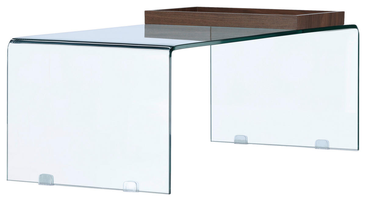 COUCHTISCH 110/50/38 cm rechteckig Braun, Klar  - Klar/Braun, Design, Glas (110/50/38cm) - Livetastic