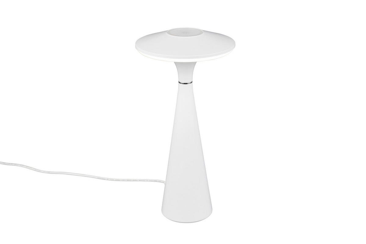 AKKU-TISCHLEUCHTE - Weiss, Design, Kunststoff (14/28,5cm)